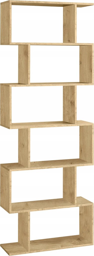 Modern könyvespolc tölgy nappali konyha hálószoba 70x190cm magasság