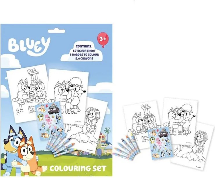 Bluey Happy Life színező szett matricával