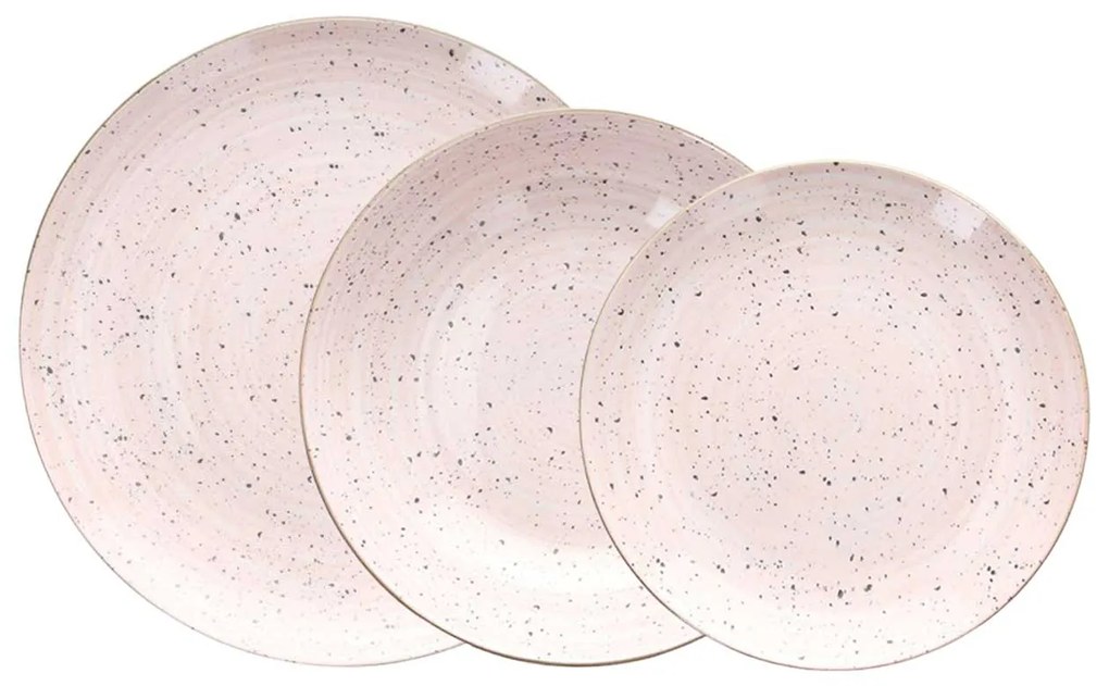 Rózsaszín porcelán 18 részes étkészlet Tognana Pepper Rosa