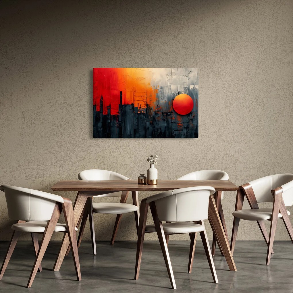 Kép - Absztrakt festmény a városról (90x60 cm)
