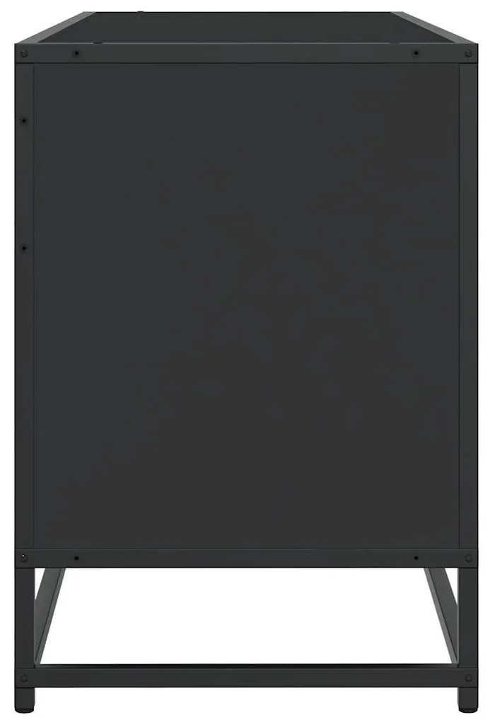 fekete szerelt fa és fém TV-szekrény 100x35x50 cm