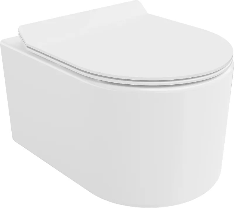 Mexen Sofia Rimless WC-csésze lassan záródó WC-ülőkével slim, duroplast, fényes fehér - 30540100