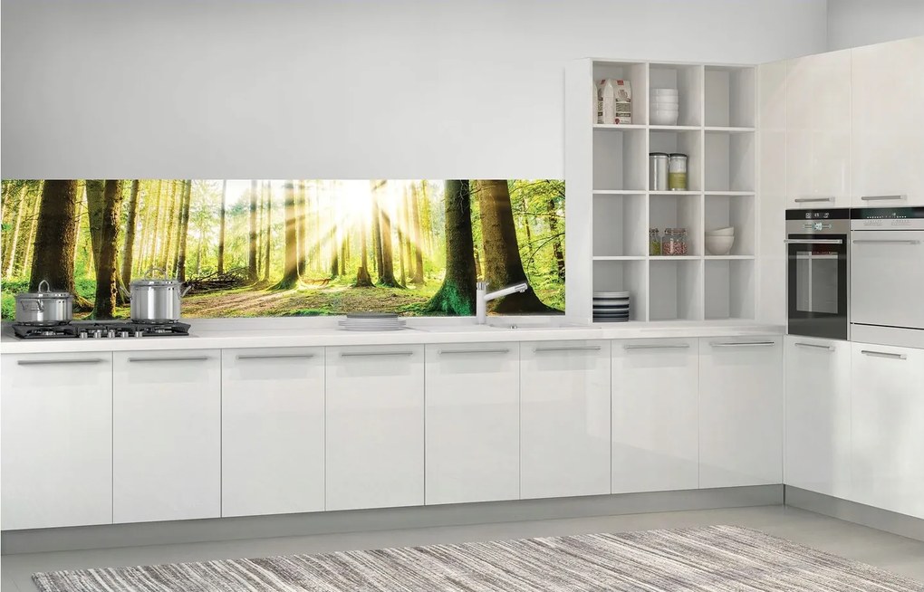 Mosható Konyhai Fotótapéta Erdő 3D Laminált 250x60
