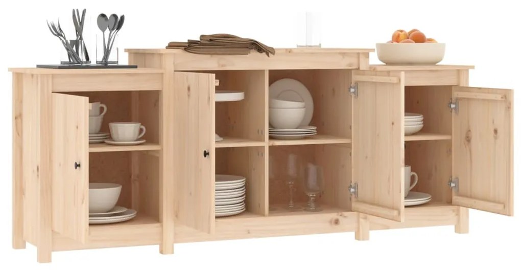 tömör fenyőfa tálalószekrény 164 x 37 x 68 cm