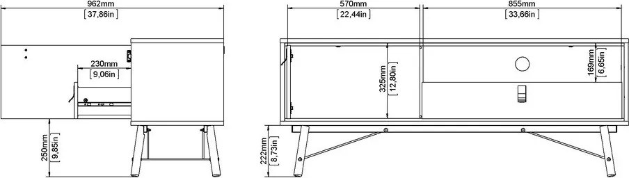 Natúr színű TV-állvány tölgyfa dekorral 150x60x40 cm Ry – Tvilum