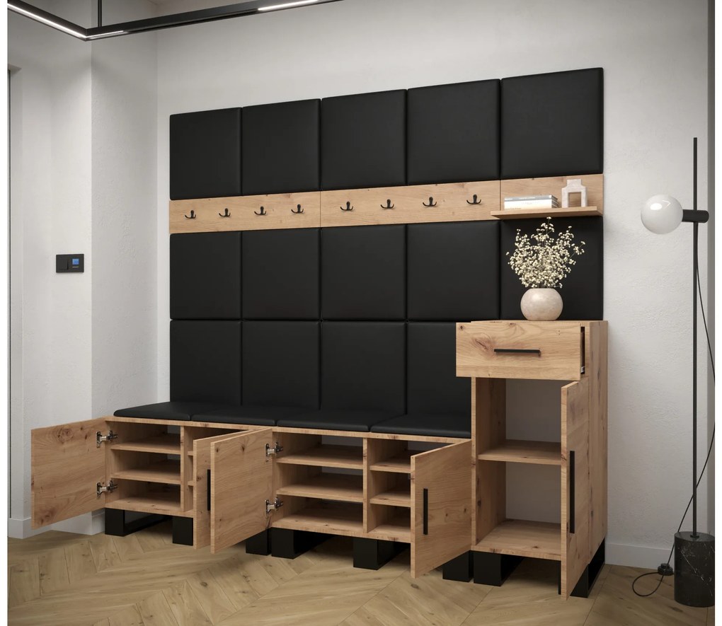 Előszobabútor Amanda 8 (artisan tölgy + rózsaszín). 1085921