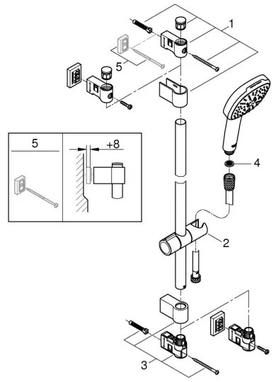 GROHE 26932001 - Zuhanyszett VITALIO COMFORT 110 900 mm fényes króm