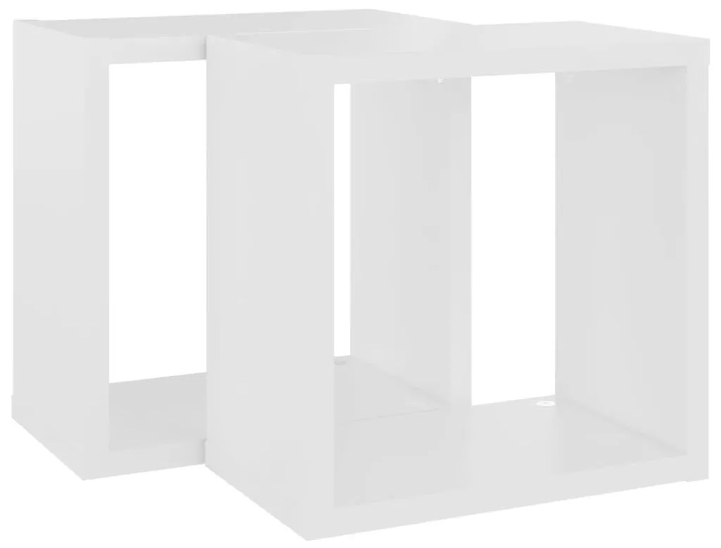 2 db fehér fali kockapolc 26 x 15 x 26 cm