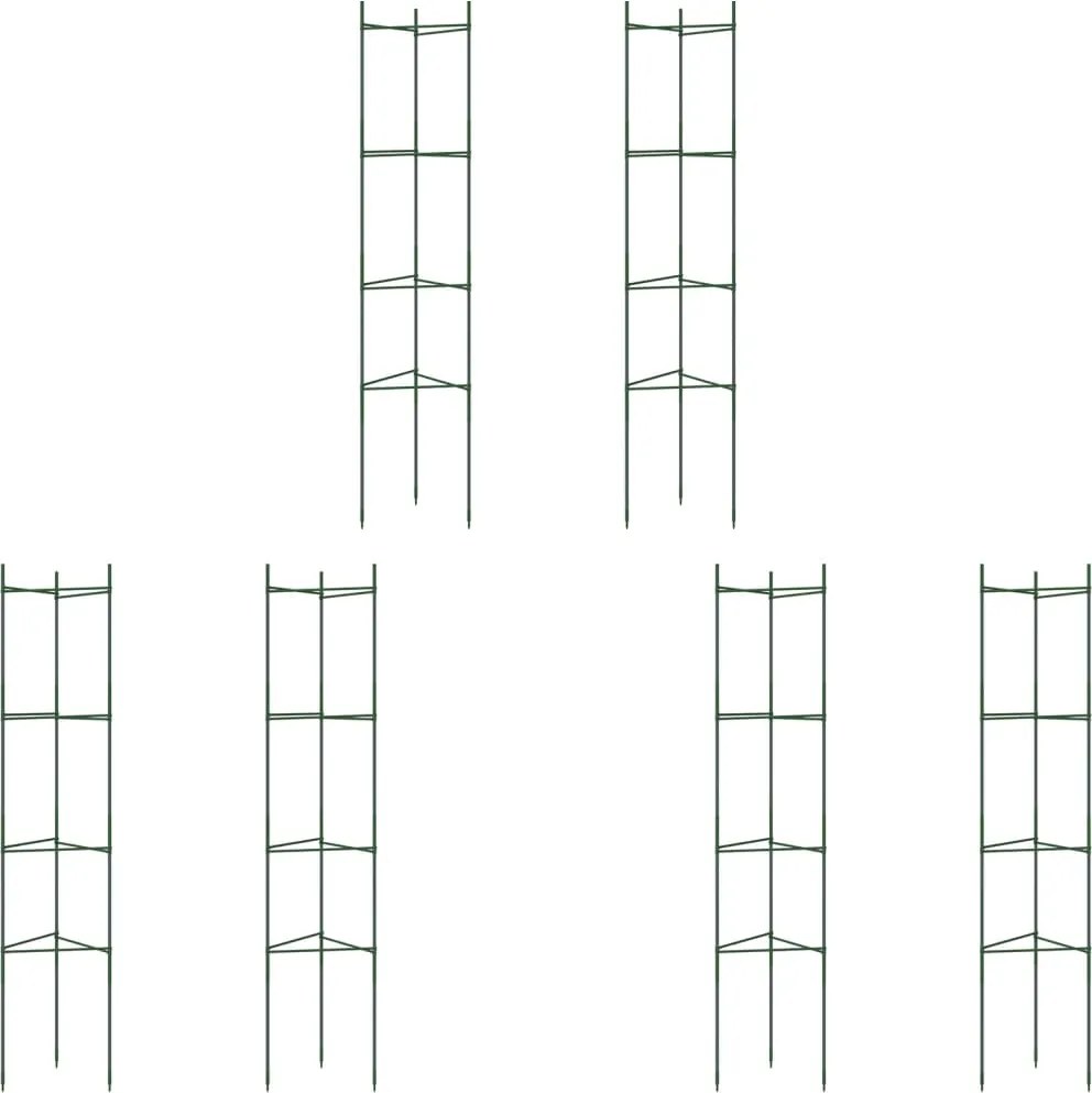 vidaXL 6 db acél és polipropilén paradicsomketrec 154 cm