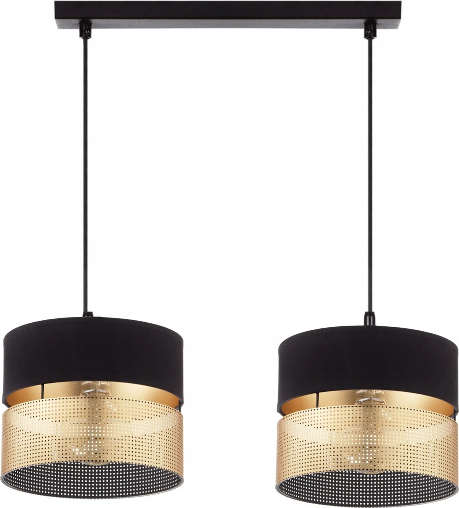 Mennyezeti Függőlámpa Lámpabúra Lyukakkal Arany E27 Led Fekete Áttört