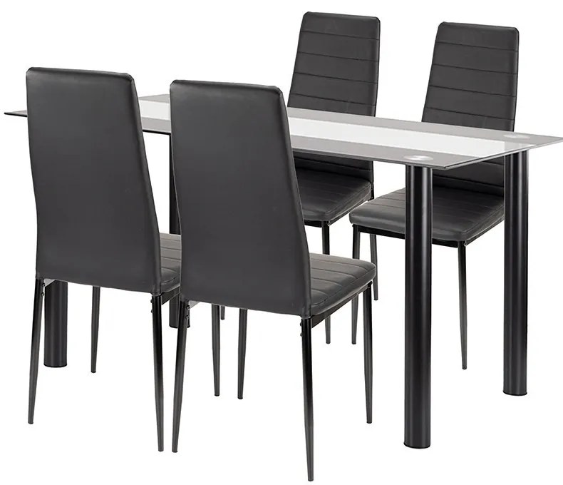 Norman 4+1 étkező garnitúra fekete