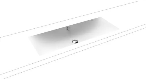 Kaldewei Silenio süllyesztett mosdó 3048 93,4x39,1 cm fehér színben fényes felülettel csaptelep nyílás nélkül 906106003001