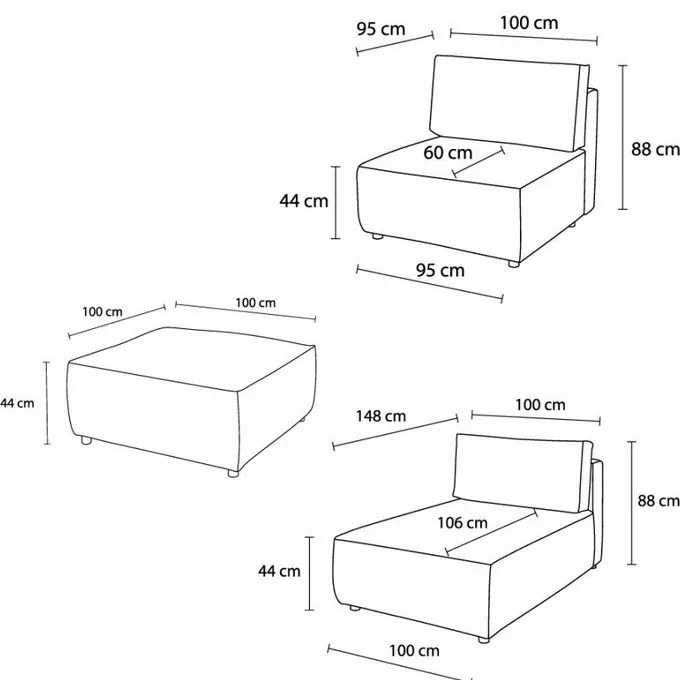 Kordbársony sarokkanapé (variálható) Nihad modular – Bobochic Paris