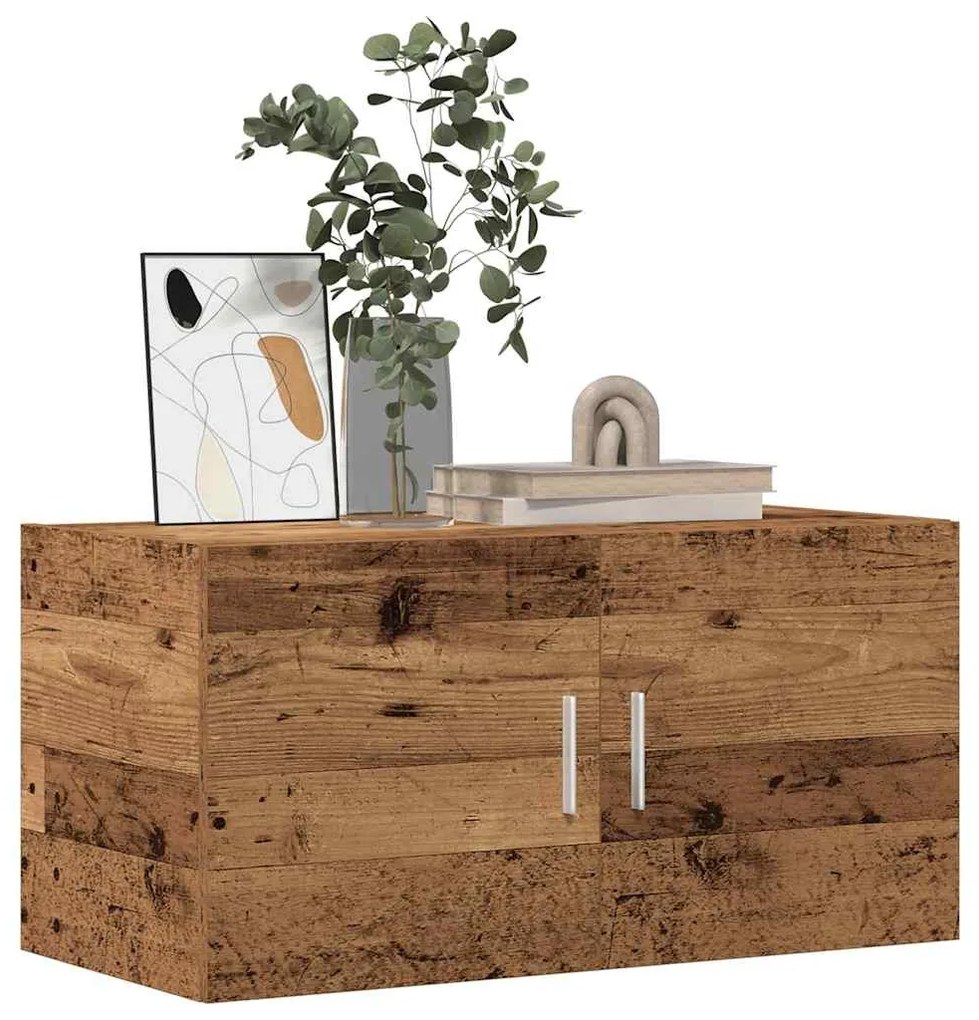 antik fa színű szerelt fa faliszekrény 80x39x40 cm