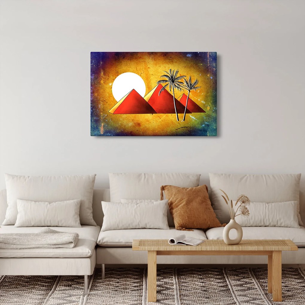 Festett egyiptomi piramisok képe (90x60 cm)