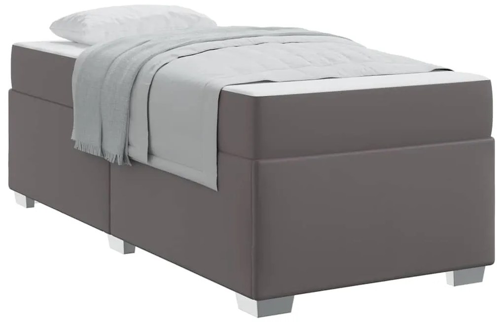 Ágykeret Szürke 90 x 200 cm Műbőr