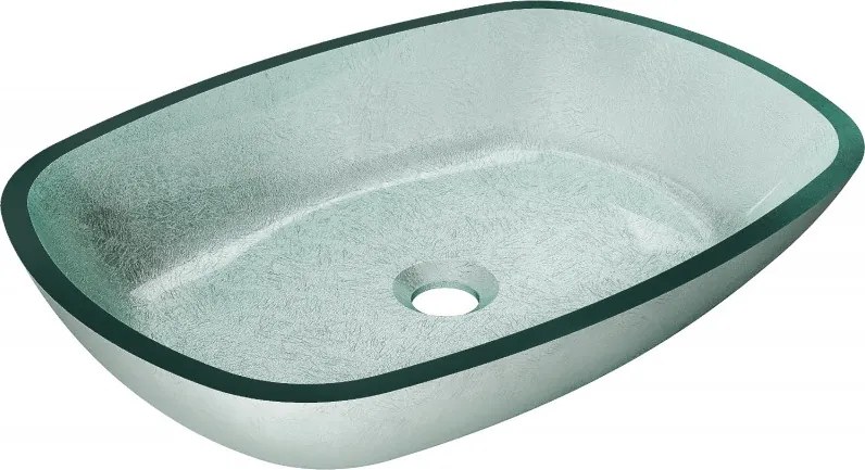 Mexen Araks üvegből készült, pult feletti mosdó 54 x 39 cm, ezüst - 24155411