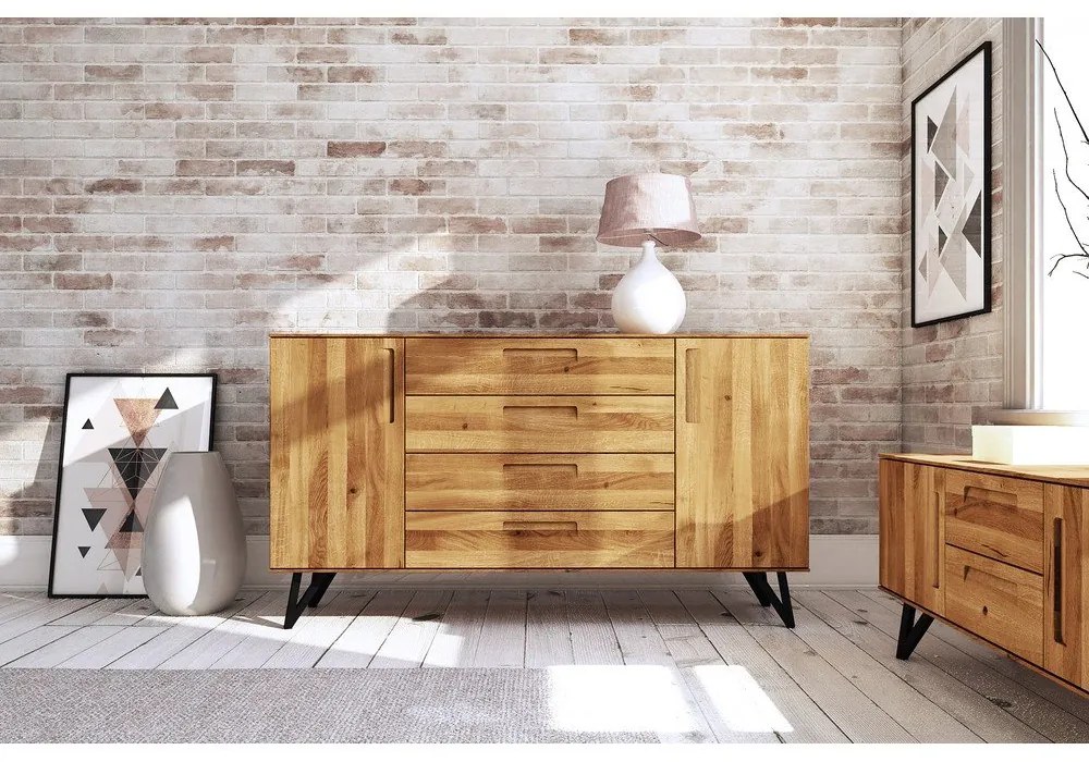 Magas tölgyfa komód 182x100 cm Golo - The Beds