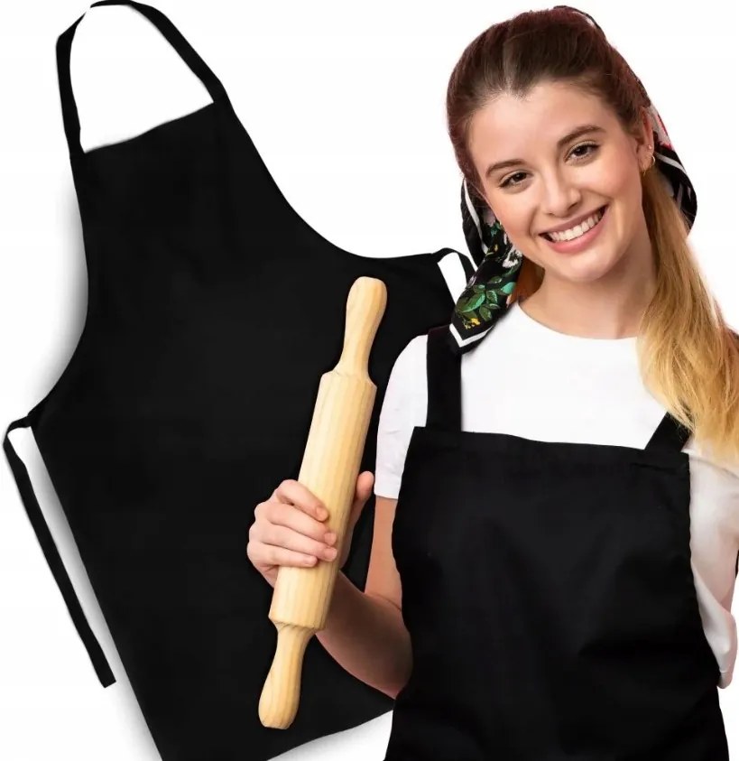 Fekete Konyhai Kötény Zsebbel 220g Kötény Főzéshez Sütéshez