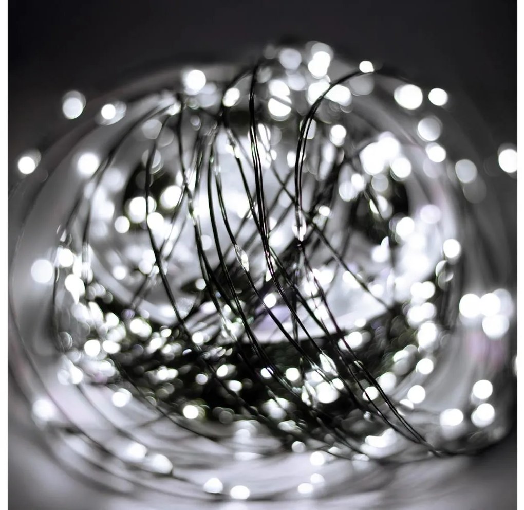 LED kültéri karácsonyi fényfüzér 1500 LED/230V, 8 funkció, 153 m, IP44, hideg fehér + távirányító