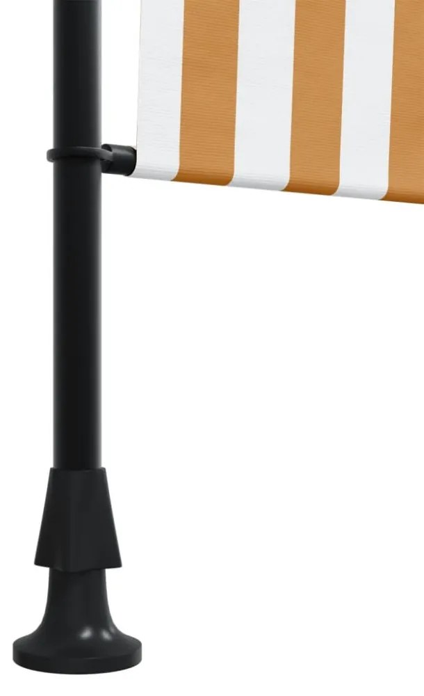 narancssárga és fehér szövet és acél kültéri roló 100 x 270 cm