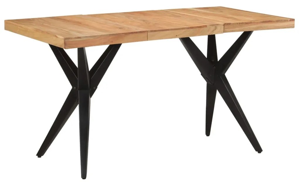 fekete tömör akácfa étkezőasztal 140 x 70 x 76 cm