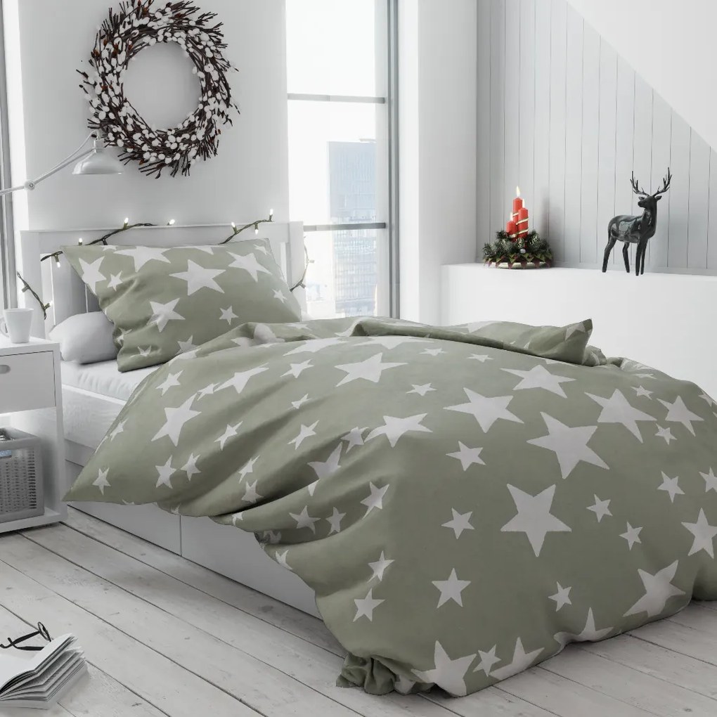 Star szürke pamut ágyneműhuzat Ágyneműhuzat mérete: 70 x 90 cm | 140 x 200 cm