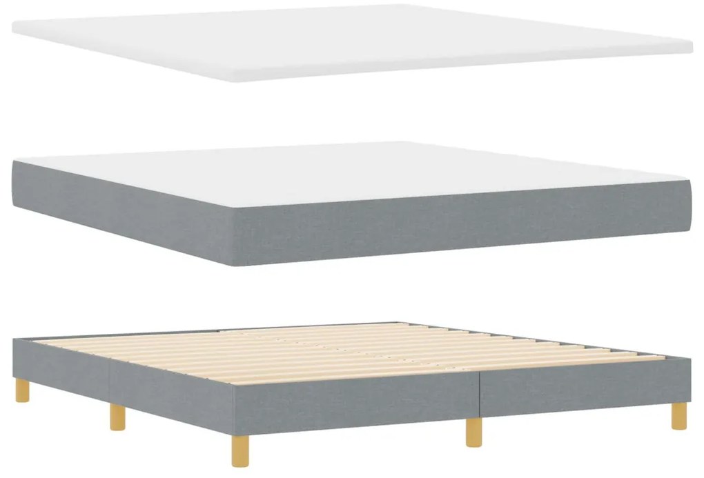 vidaXL Boxspring Ágy Mattal Világosszürke 180x200 cm Szövet