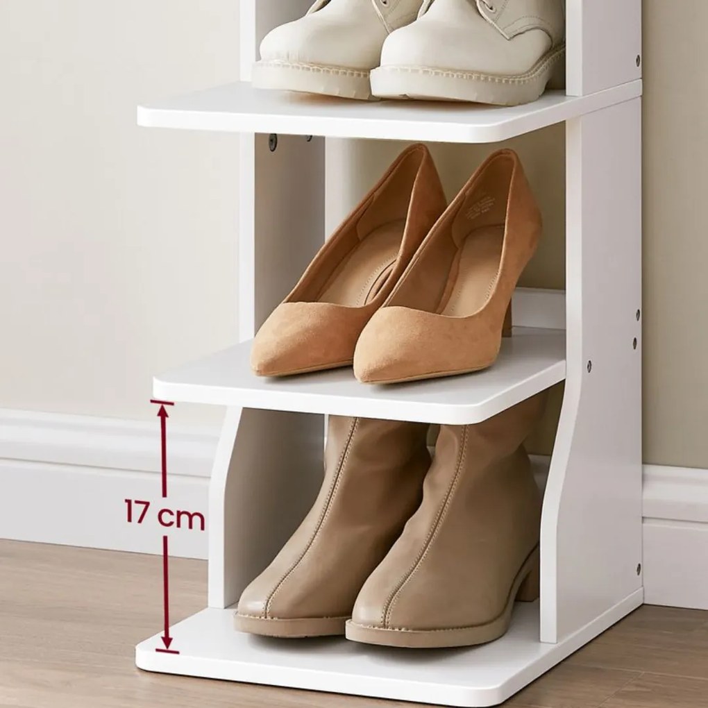 CINDY cipőtartó, 6 szint, 30x26,4x110,4 cm, fehér Vasagle