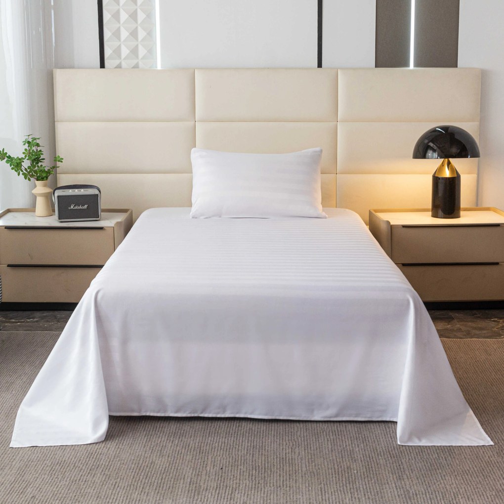 Mikroszálas hotelszoba lepedő 140x240 cm és párnahuzat 50x70 cm JASMINE, fehér Rögzítés: Bújtatós