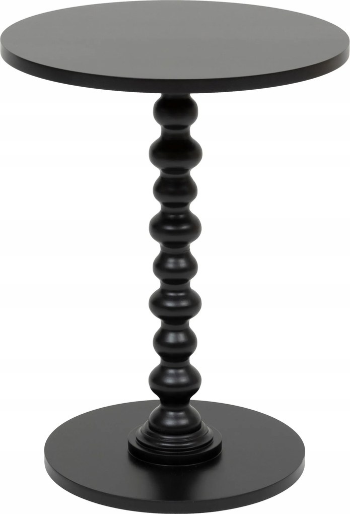 Dohányzóasztal Kerek Kicsi Fekete Dekoratív Lábbal Mdf 50X38 CM Alix