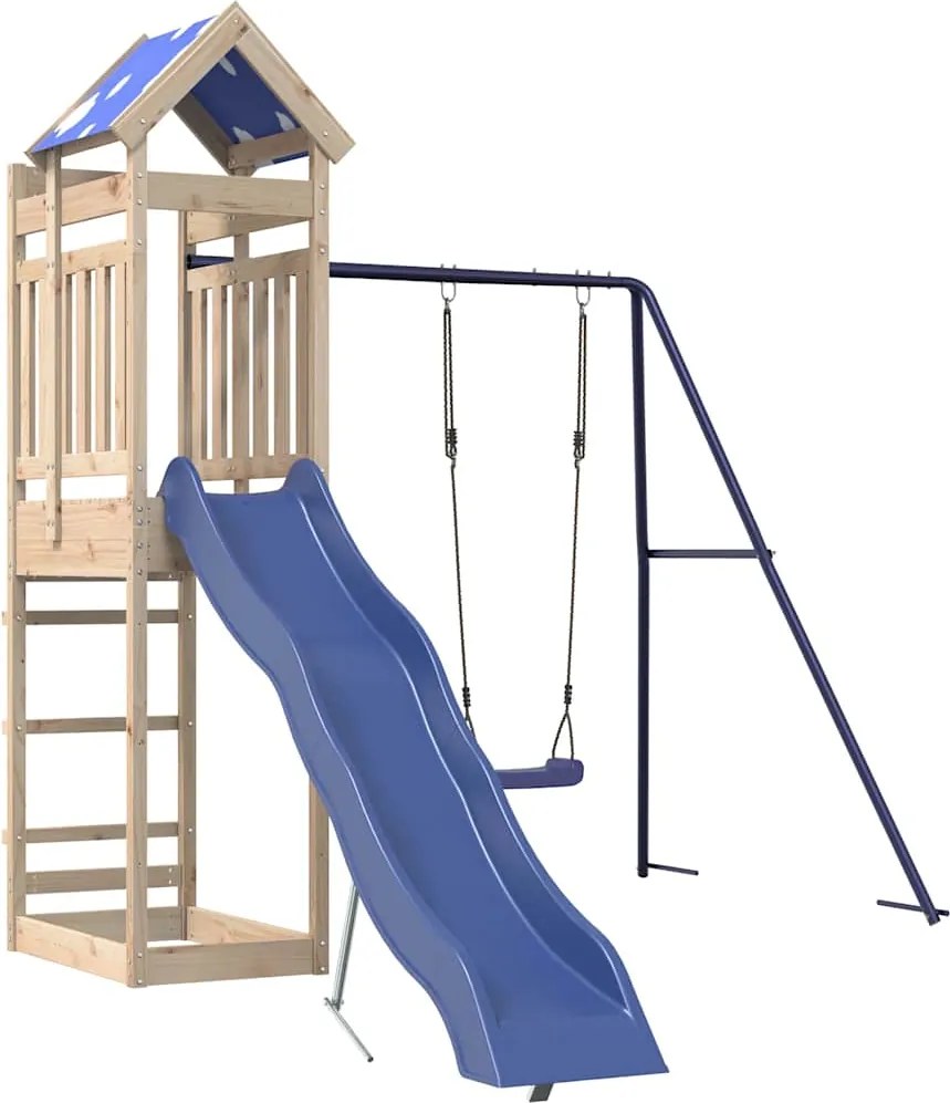 vidaXL tömör fenyőfa kültéri játszószett