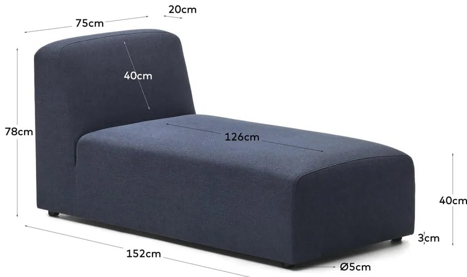 Sötétkék kanapé modul Neom – Kave Home