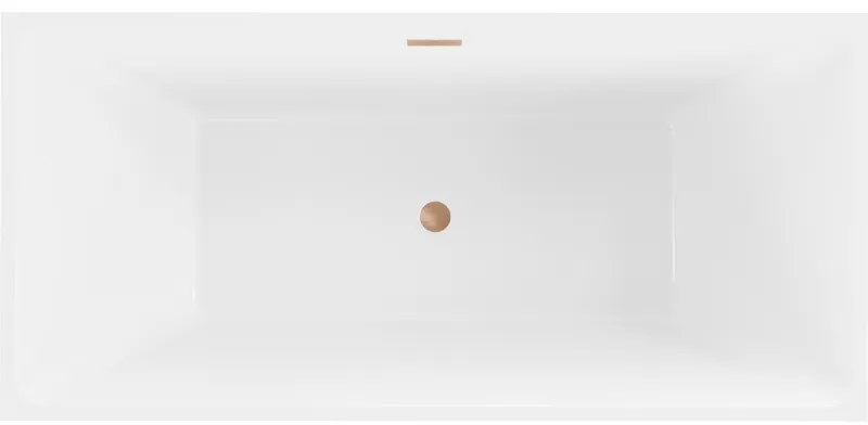 Mexen Nita, szabadon álló kád 170 x 80 cm, fehér-fekete, réz túlfolyó, 52091708075-65