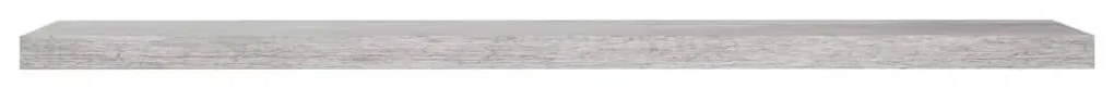 2 db betonszürke MDF lebegő fali polc 120 x 23,5 x 3,8 cm