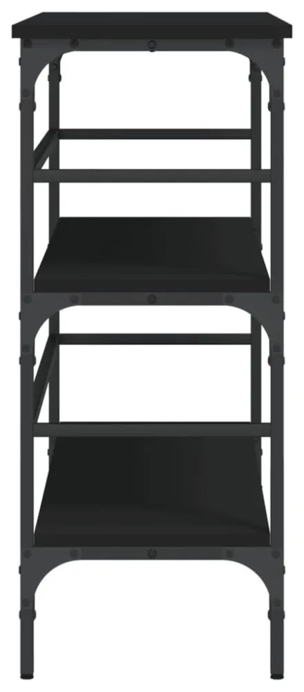 fekete szerelt fa tálalóasztal 100x32x75 cm