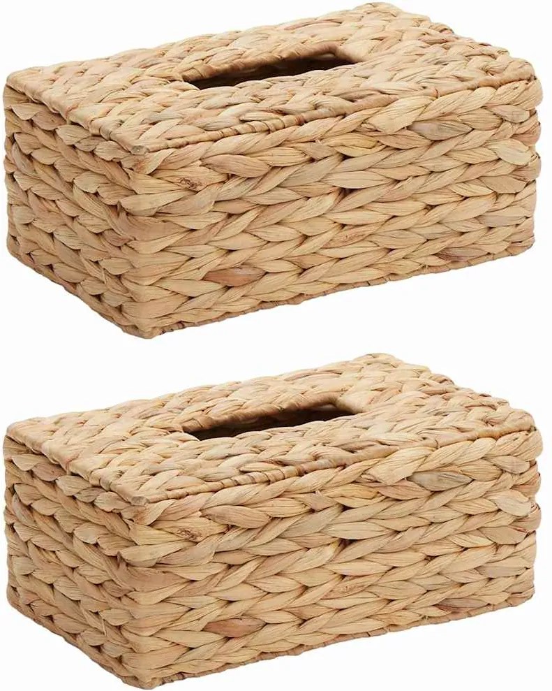 vidaXL Zsebkendődoboz Fedelek 2 pcs Vízi jácint 27.5 x 16.5 x 14 cm