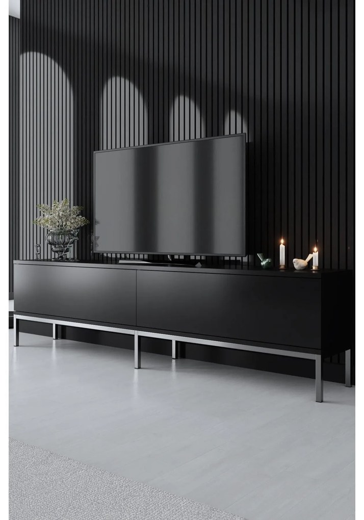 TV szekrény Lord - Black, Silver