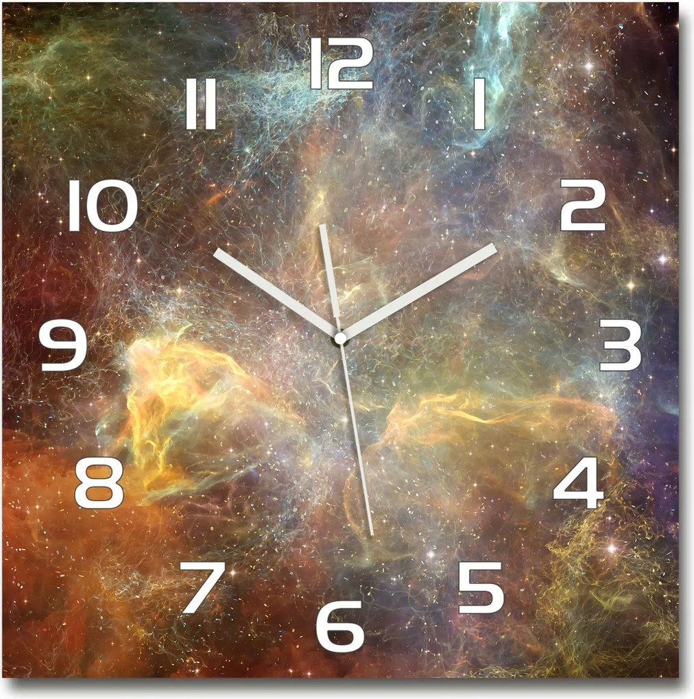 Nagy négyzet alakú üveg falióra Kozmosz 60x60