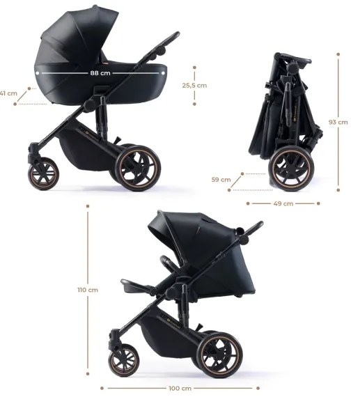KINDERKRAFT - Kombinált babakocsi 2in1 PRIME 2 fekete
