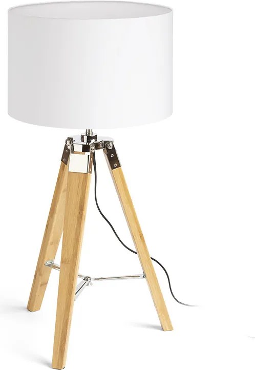 RENDL ALVIS/RON 40 stolní Polycotton bílá/bambus 230V LED E27 15W