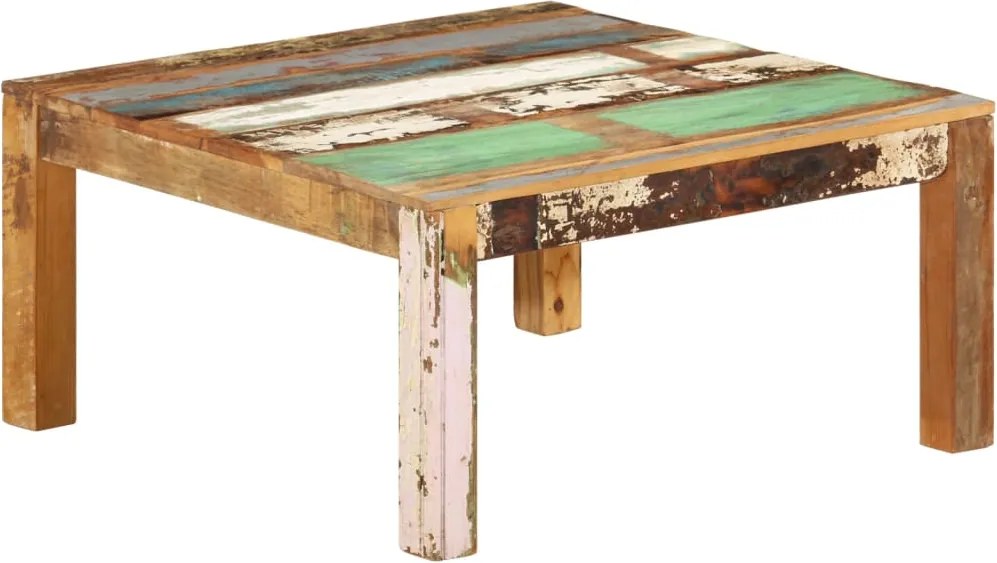vidaXL tömör újrahasznosított fa dohányzóasztal 80 x 80 x 40 cm