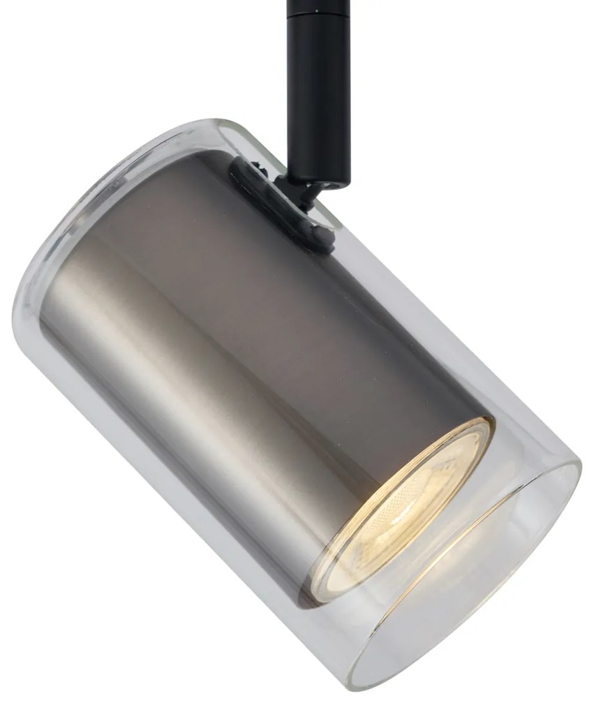 Modern spotlámpa fegyverszürke színben, átlátszó üveggel, 1 fázisú sínrendszerhez - Iconic Lloyd