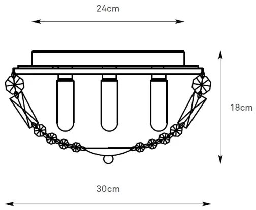 Markslöjd 109031 - Fürdőszobai lámpatest ESTELLE 3x G9/20W/230V, átmérő 30 cm, IP44, sárgaréz
