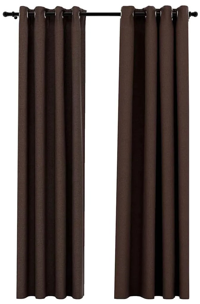 vidaXL 2 db tópszínű vászonhatású sötétítőfüggöny 140 x 225 cm