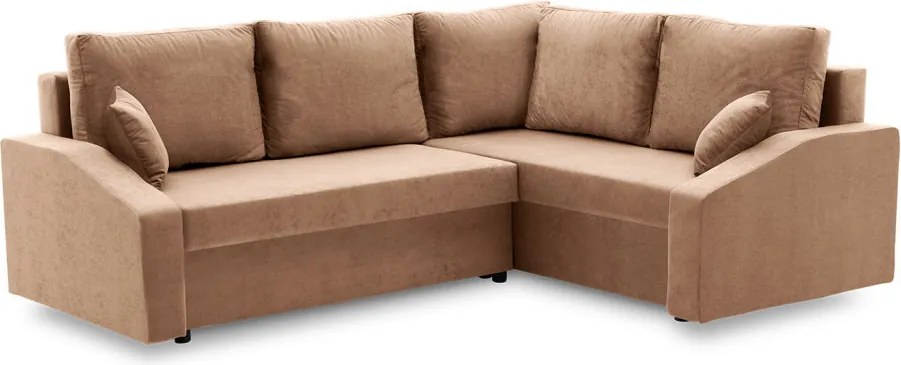 Grande Plus sarokkanapé, jobboldali, szövet anyag, barna