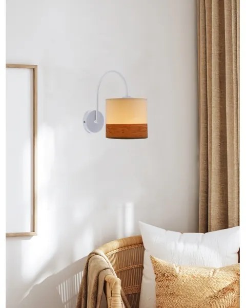 Fali lámpa BIANCO 1xE27/40W/230V fehér/barna