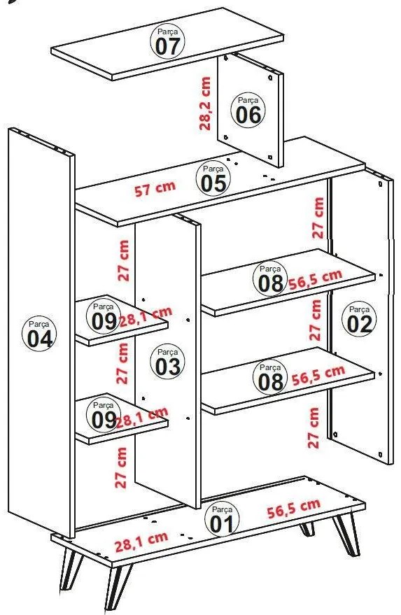 Könyvespolc Form - Fehér