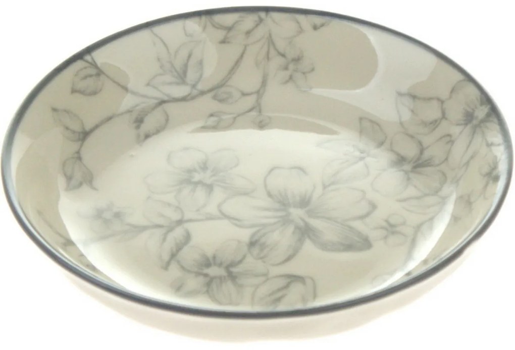 6 db desszert tányér szett Finom virágok 10 cm, szürke