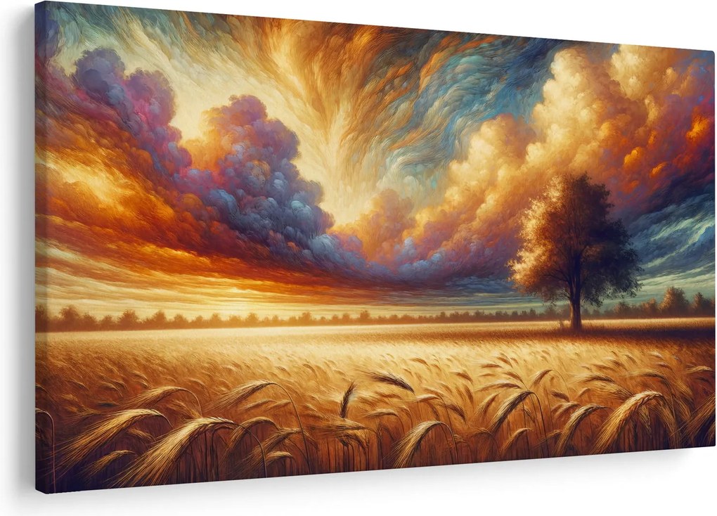 Kép – Fa a mezőn (90x60 cm)